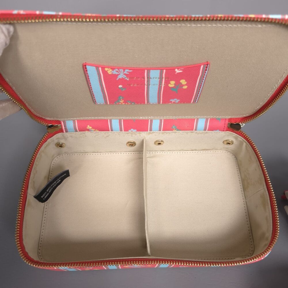 NEELY & CHLOE Women's Jewelry Case Travel Organizer Floral‎ Zip Box Pink
